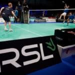 FREDERIKSBERG, DENMARK - APRIL 16: The Danish Badmintonligaen Guldkampen between Skovshoved and TSS Skælskør Slagelse at Frederiksberg Hallen on April 16, 2018 in Frederiksberg, Denmark. (Photo by Lars Rønbøg) - RSL