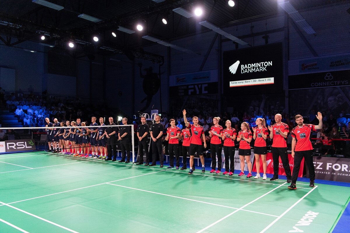 DK Caption: 20190422, København, Danmark Badminton Danmark RSL/FZ FORZA Ligafinale i Frederiksberg Hallen. Greve - Team Skælskør/Slagelse. Team Skælskør/Slagelse vinder guld. Foto: Lars Møller UK Caption: Badminton DEnmark RSL/FZ FORZA League Final in Frederiksberg. Greve - Team Skælskør/Slagelse. Team Skælskør/Slagelse vinder guld. Foto: Lars Moeller