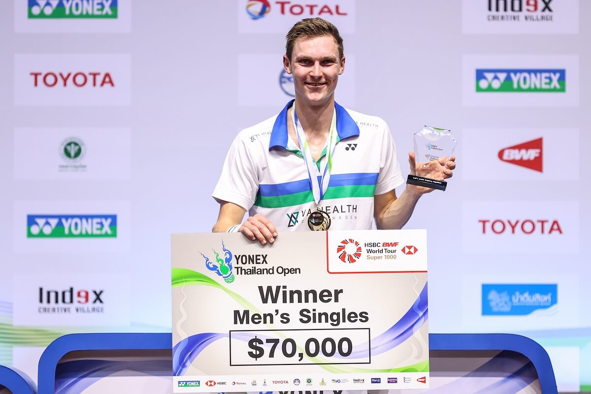 Viktor Axelsen - Glæde - Sejr- Finale - Thailand Open - Præmie - Podie