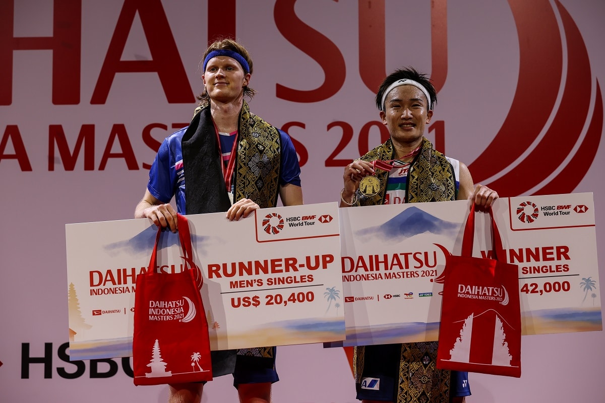 Anders Antonsen - Knyttet næve - Glæde - VICTOR - Grundfos - Indonesia Masters - Præmie - Andenplads - Sølv - Finale - Momota - Kento Momota