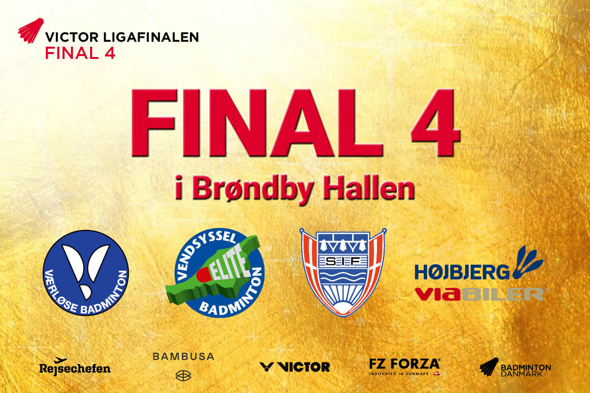 Final 4 - VICTOR Final 4 - Logo - Badmintonliga - slutspil - liga - Værløse - Vendsyssel - Skovshoved - Højbjerg - ViaBiler