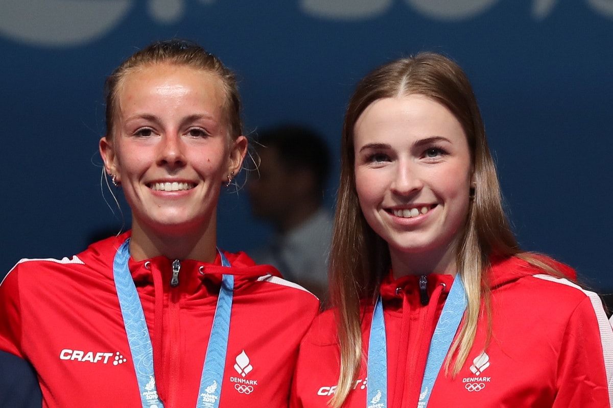 Mia Blichfeldt - Line Kjærsfeldt - European Games 2019 - Medaljer - Glæde - Badmintonphoto