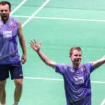 Badmintonphoto, Kim Astrup, Anders Skaarup, French Open