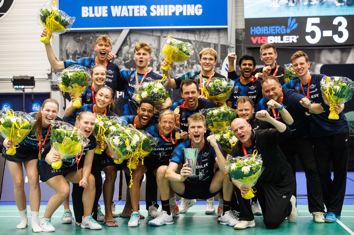 Højbjerg - Ligafinalen - Guld - Danmarksmester - Danmarksmesterskab - Holdbillede - Liga - Badmintonliga - Finale - Glæde - Fællesskab - VICTOR Ligafinalen 2024